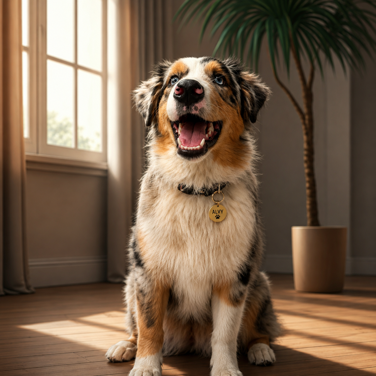 Golden Retriever con collar premium